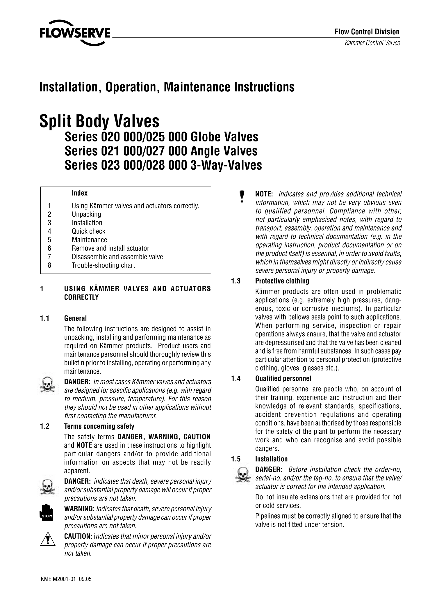 Kämmer分体阀门系列{020000/ 025000使用说明(IOM)