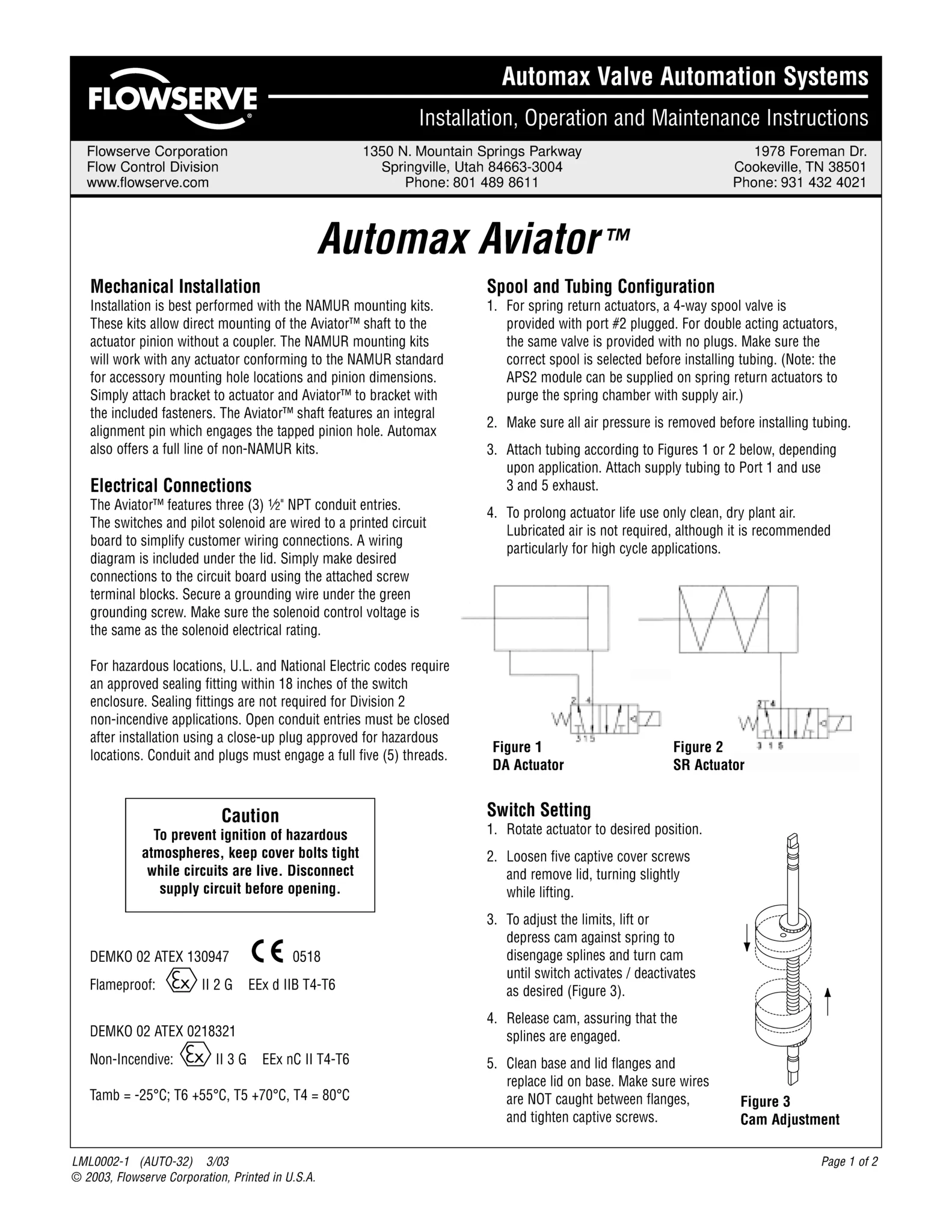 Automax Aviator™ 使用说明（IOM）