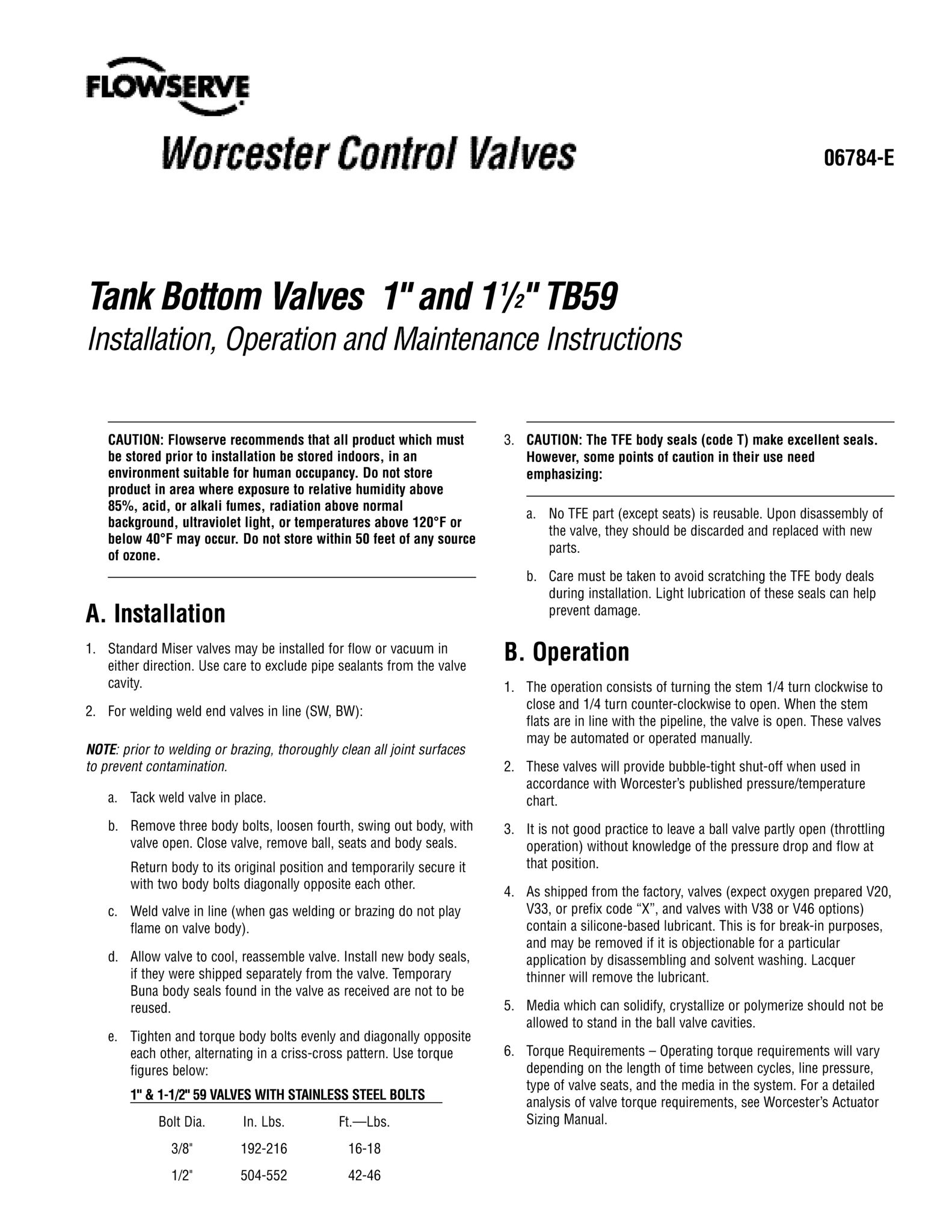 Worcester Controls TB59罐底阀1