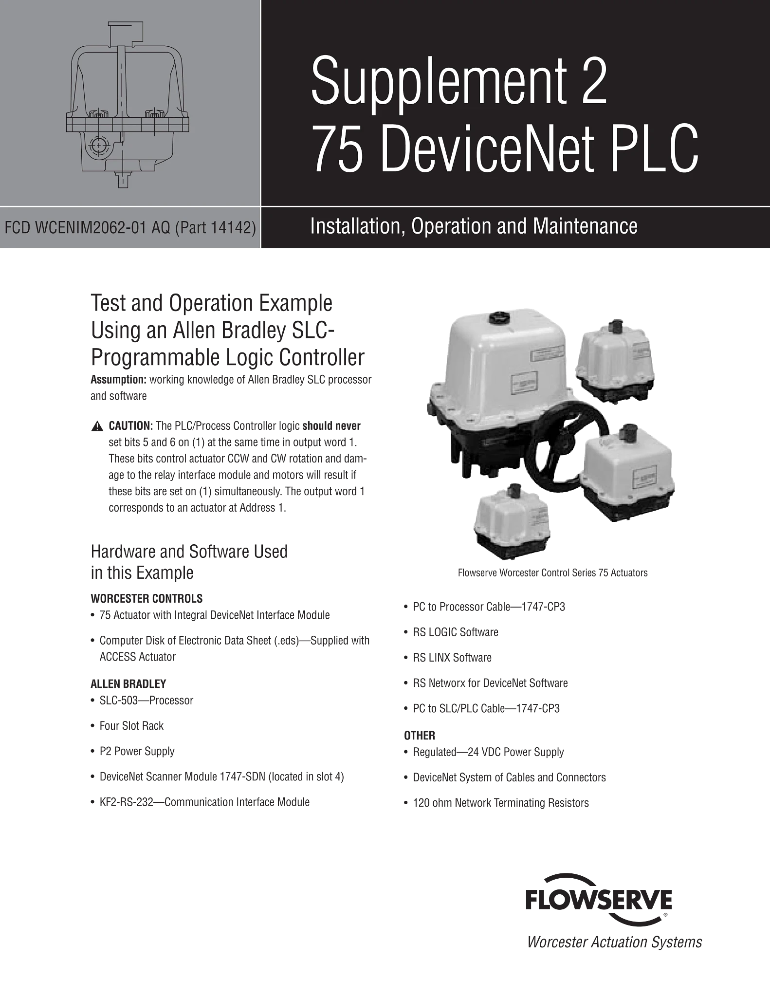 Worcester Controls Supplement 2 - 75系列DeviceNet PLC使用说明(IOM)