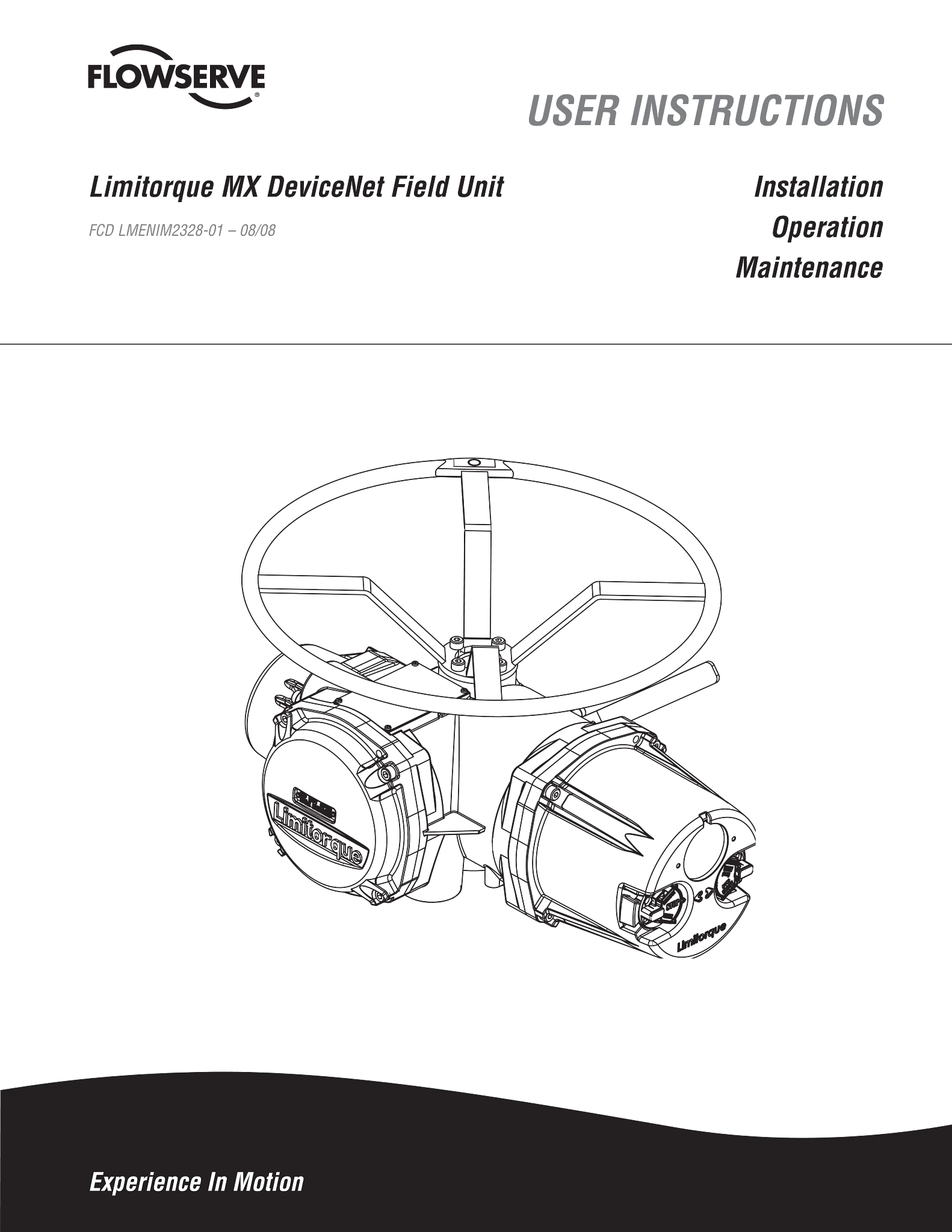 Limitorque MX执行器DeviceNet现场单元使用说明(IOM)