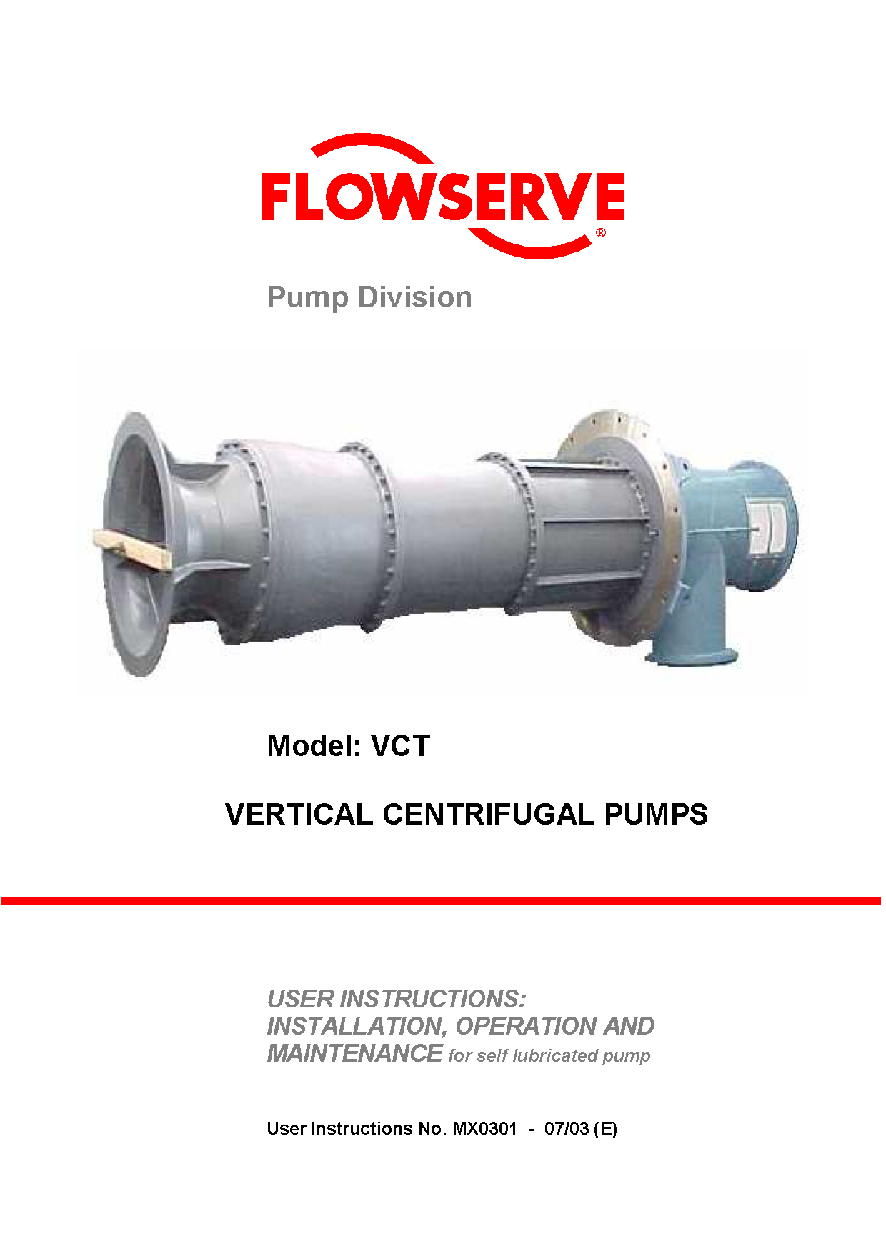 VCT立式离心泵使用说明书