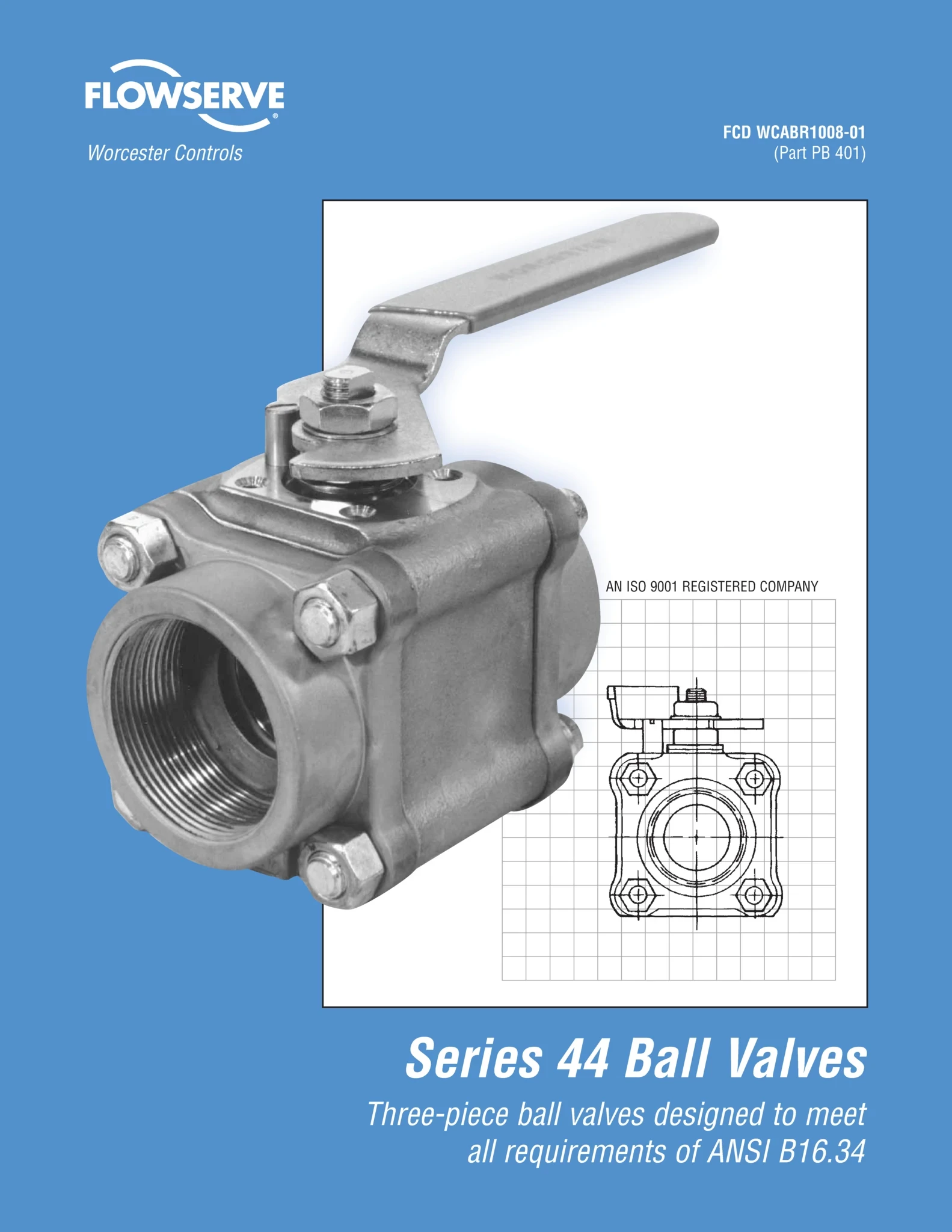 Worcester Controls 44系列3片式球阀手册(美洲)