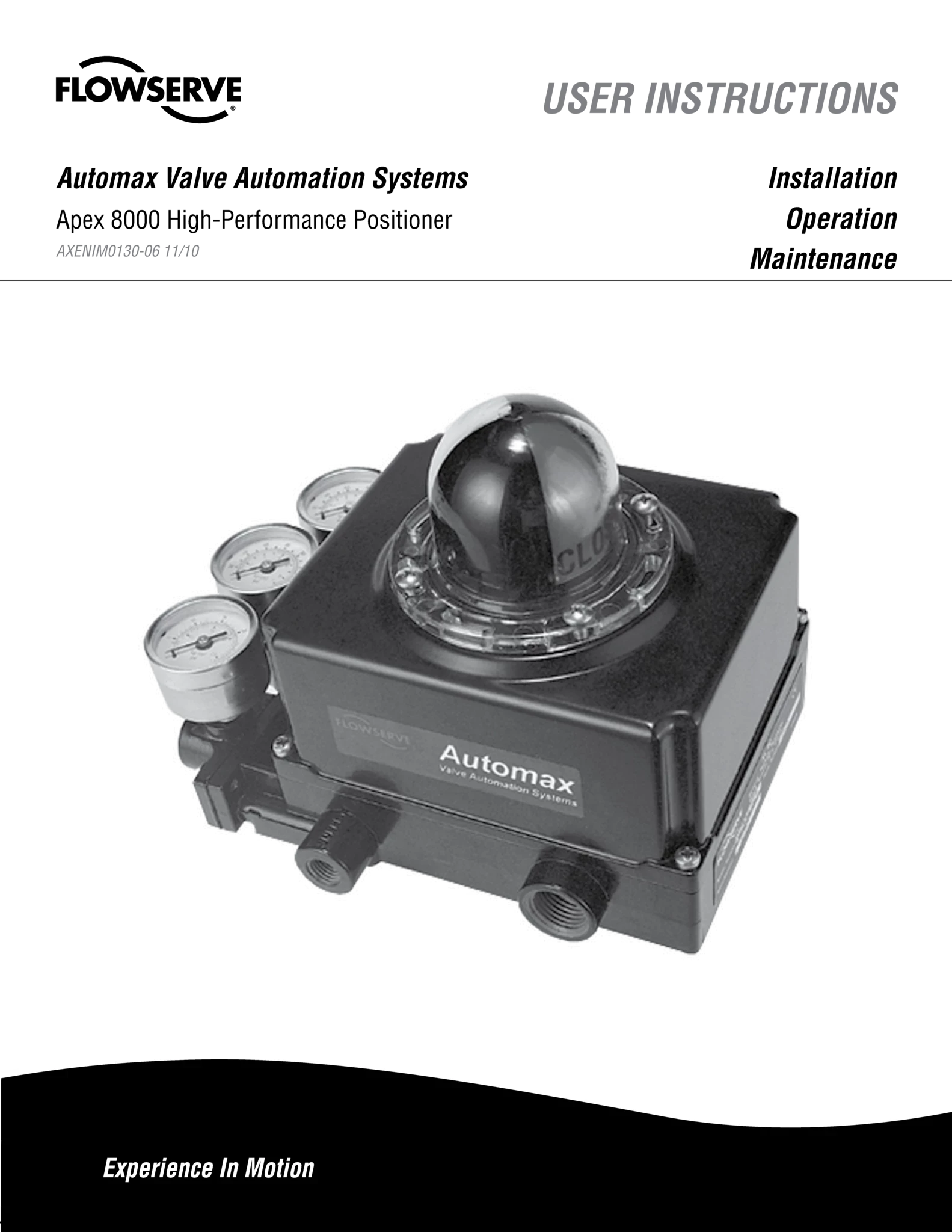 Automax APEX8000高性能定位器使用说明（IOM）