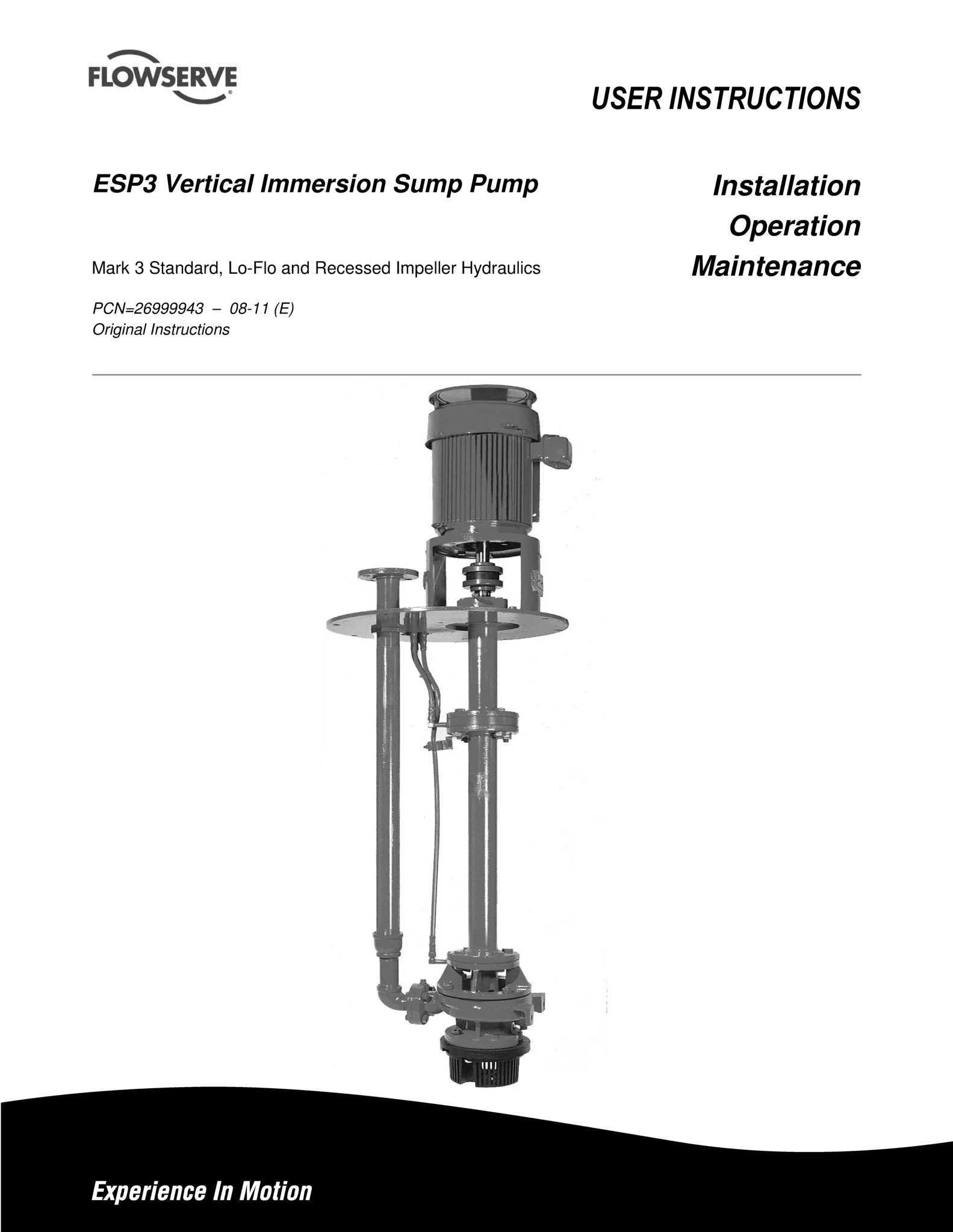 ESP3立式浸没油槽泵 - 使用说明书