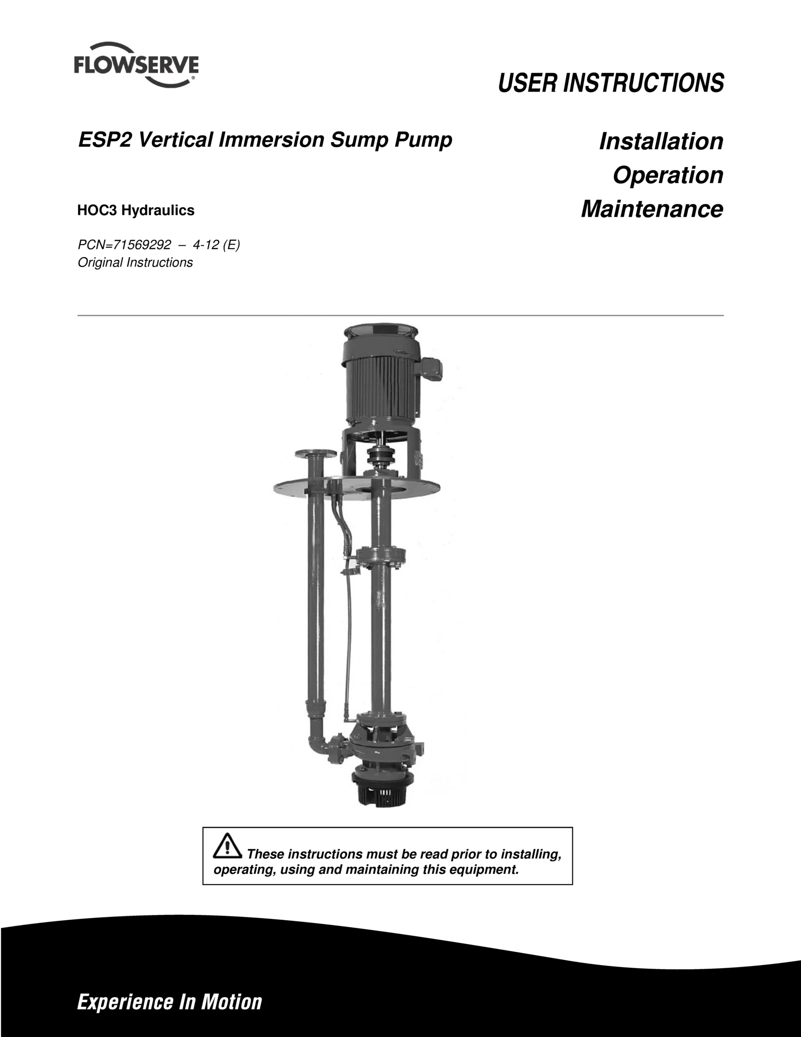 ESP2立式浸没油槽泵使用说明