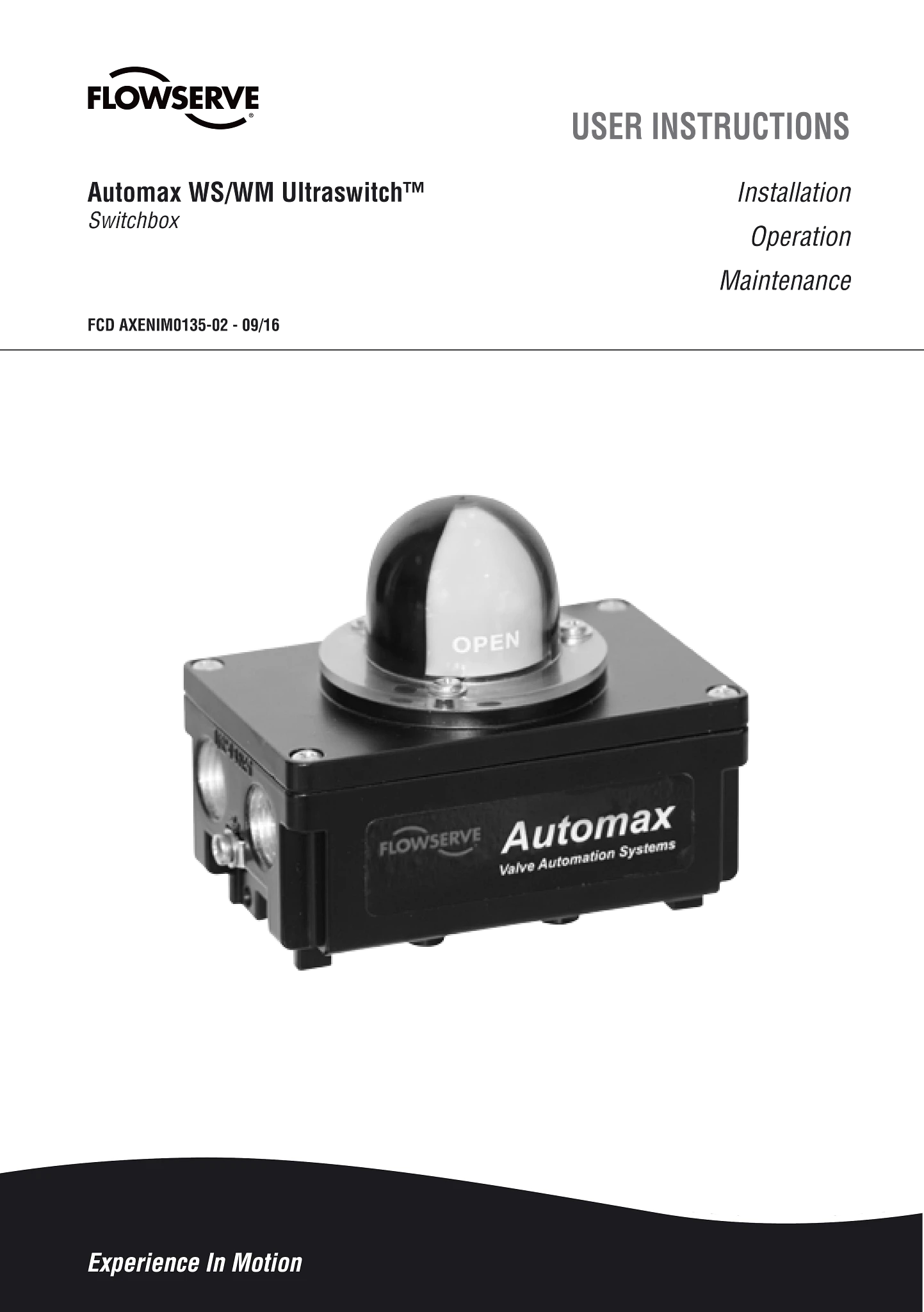 Automax WS/WM Ultraswitch™ 使用说明 (IOM)