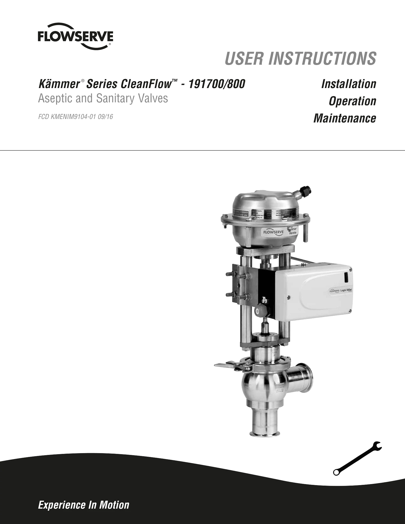 Kämmer CleanFlow系列191700/191800 - 无菌卫生阀IOM