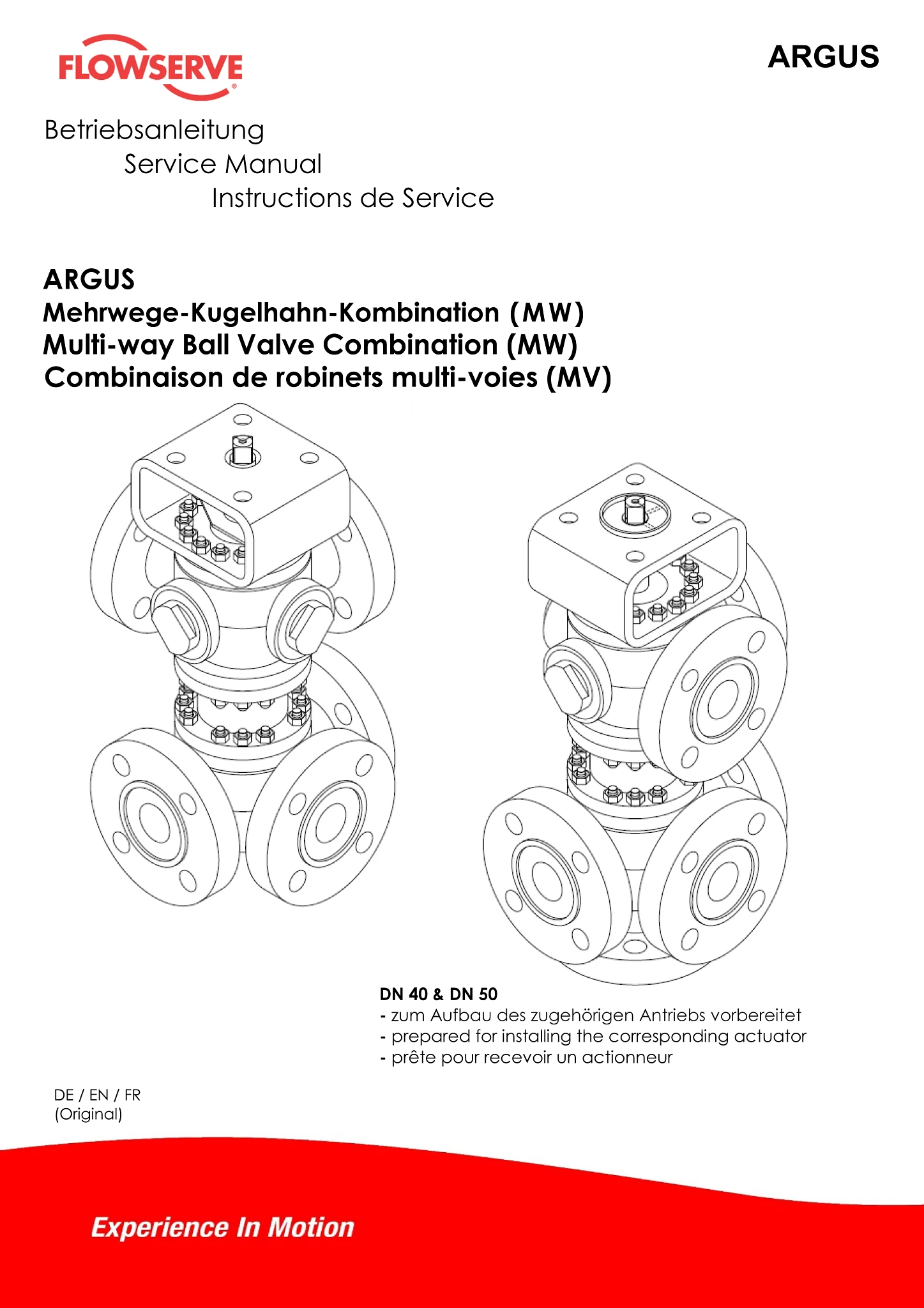 Argus® 球阀组合MW-安装操作手册(英语、德语法语)